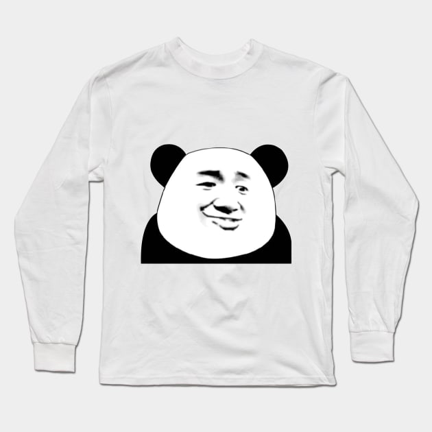 Crazy Panda Emoji Long Sleeve T-Shirt by SYnergization